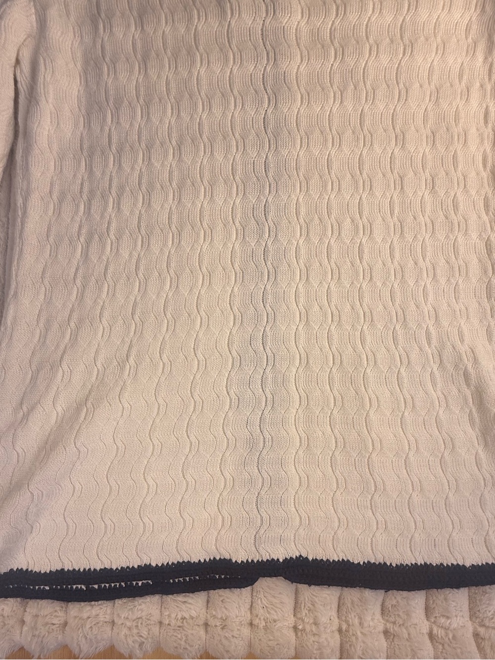 NWT Trina Turk Vermouth 4 Pocket Cardigan Gold Buttons White Blue Sweater M - Picture 11 of 16